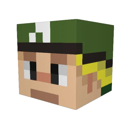 not_stevefue Minecraft avatar head, 3D render