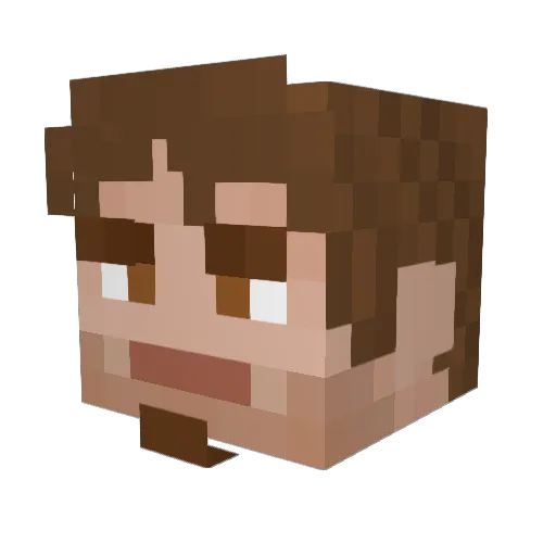 notandacar Minecraft avatar head, 3D render