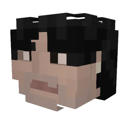 notargee Minecraft avatar head, 3D render