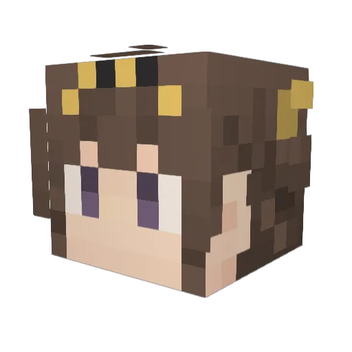 notchiko Minecraft avatar head, 3D render