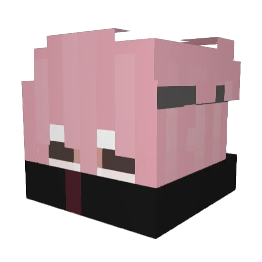 noteesura Minecraft avatar head, 3D render