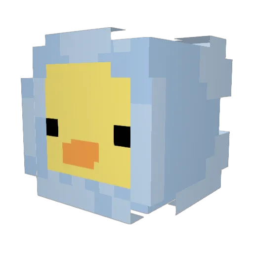 notelocked Minecraft avatar head, 3D render