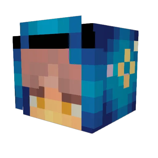 notepaper Minecraft avatar head, 3D render