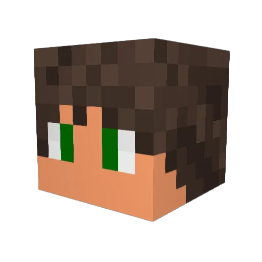 notforu Minecraft avatar head, 3D render