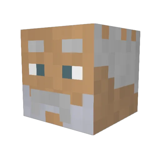notfuzz Minecraft avatar head, 3D render