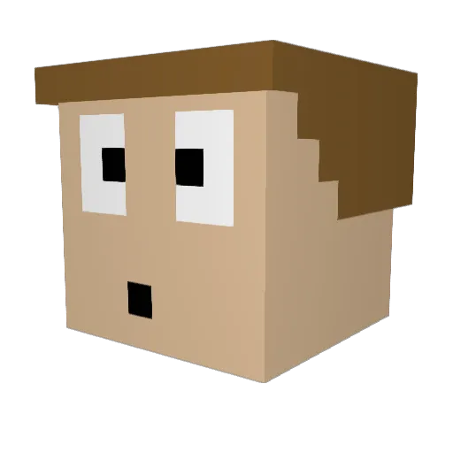 nothera Minecraft avatar head, 3D render
