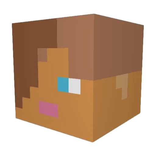 nothing_117 Minecraft avatar head, 3D render