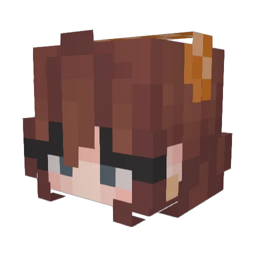 noticeless Minecraft avatar head, 3D render