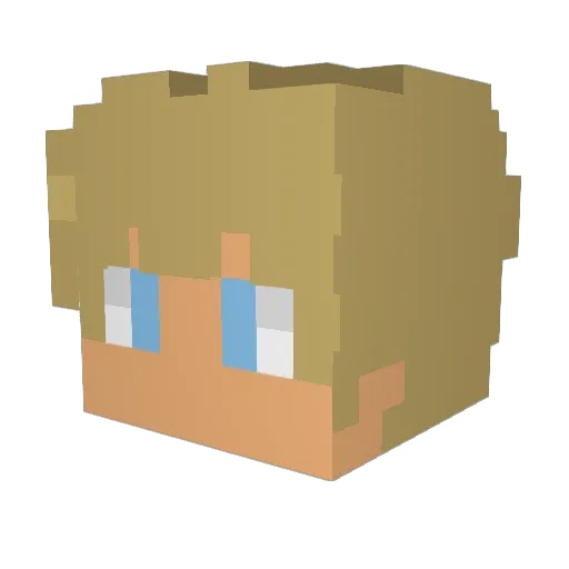 notkingwilliam Minecraft avatar head, 3D render