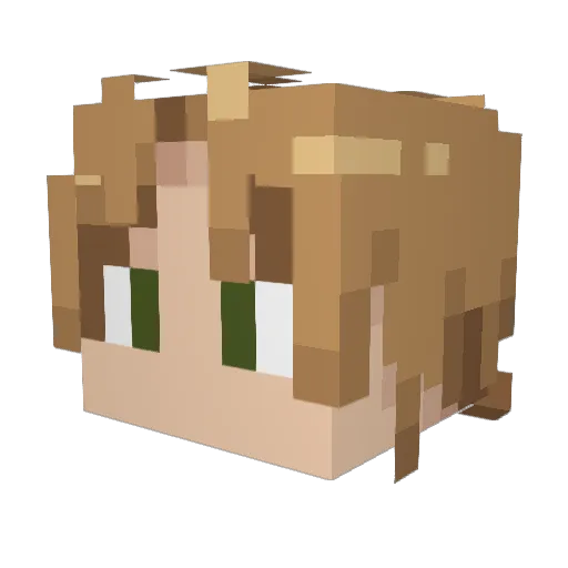 notpixolman Minecraft avatar head, 3D render