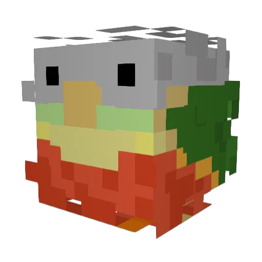 notreallyabird Minecraft avatar head, 3D render