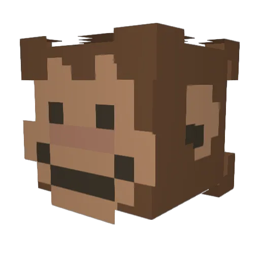 noufiii Minecraft avatar head, 3D render