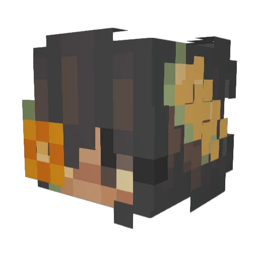 novalena Minecraft avatar head, 3D render