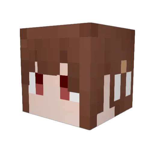 novichan Minecraft avatar head, 3D render