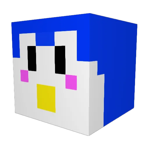 now1won Minecraft avatar head, 3D render