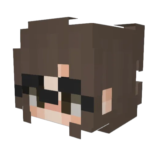 nowhon Minecraft avatar head, 3D render