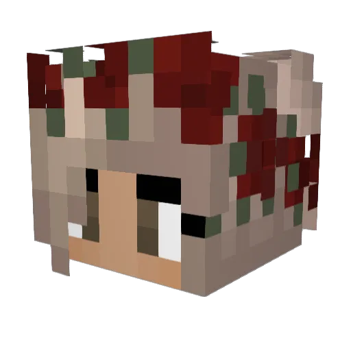 nowilona Minecraft avatar head, 3D render