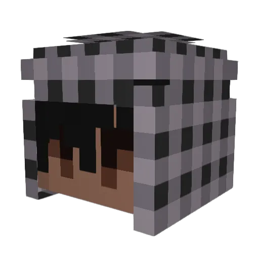 npzs Minecraft avatar head, 3D render