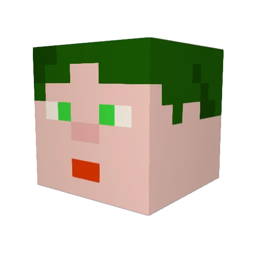 nrober Minecraft avatar head, 3D render
