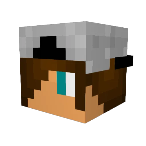 nstrong Minecraft avatar head, 3D render