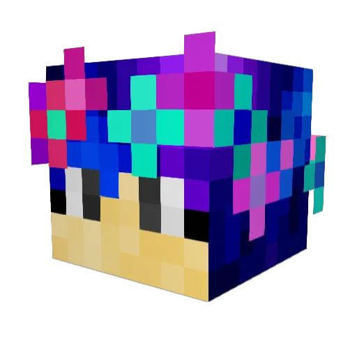 ntehua Minecraft avatar head, 3D render