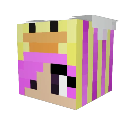 ntpqu Minecraft avatar head, 3D render