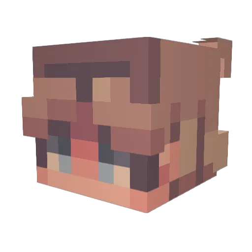 nuberat Minecraft avatar head, 3D render