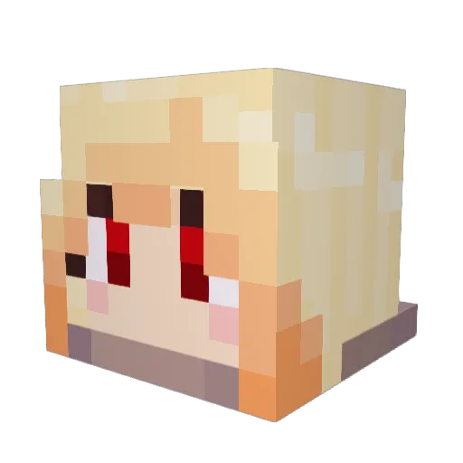 nuciee Minecraft avatar head, 3D render