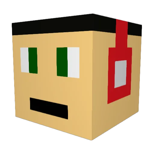 nucleairZX Minecraft avatar head, 3D render