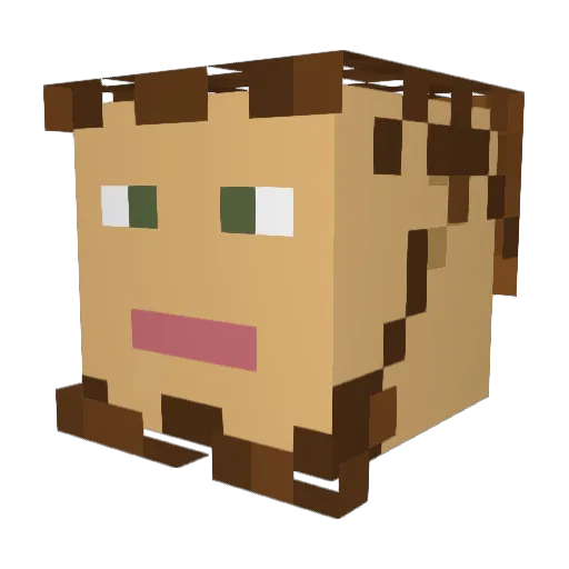 nucleartoenail Minecraft avatar head, 3D render
