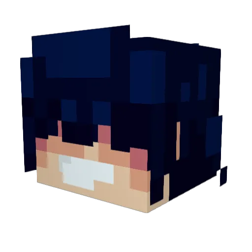 nudeln Minecraft avatar head, 3D render