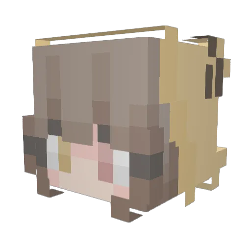 nueseo Minecraft avatar head, 3D render