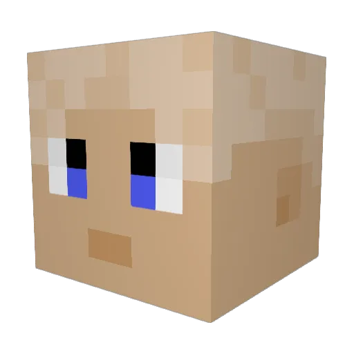 nuggetman10k Minecraft avatar head, 3D render
