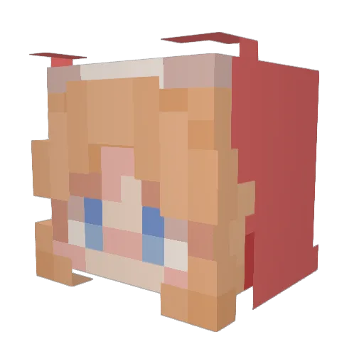 nukawife Minecraft avatar head, 3D render