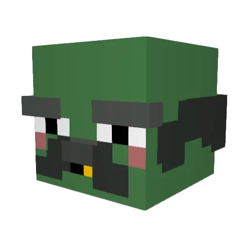 nukeer Minecraft avatar head, 3D render