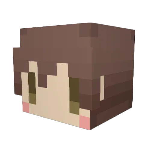 nukokei Minecraft avatar head, 3D render