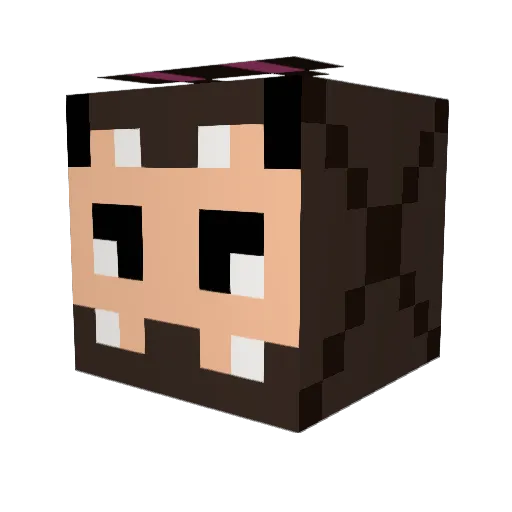 nukuchan Minecraft avatar head, 3D render