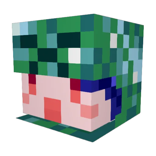 nukunukun Minecraft avatar head, 3D render