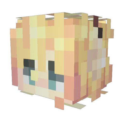 null_soka Minecraft avatar head, 3D render