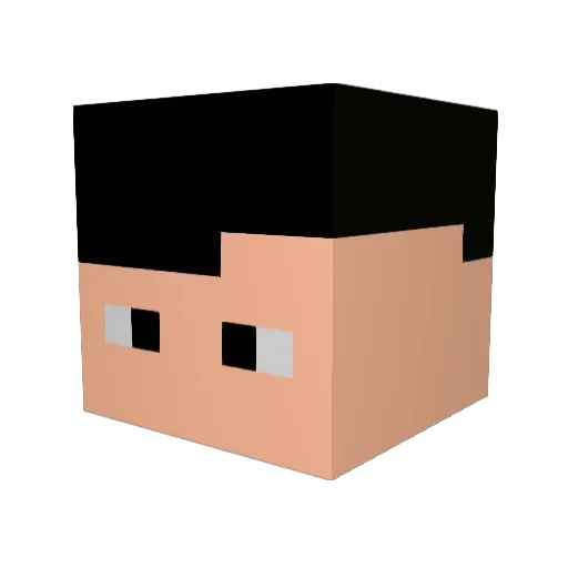 numapy Minecraft avatar head, 3D render