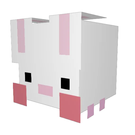 number_sheep Minecraft avatar head, 3D render