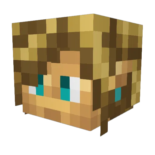 numberk Minecraft avatar head, 3D render