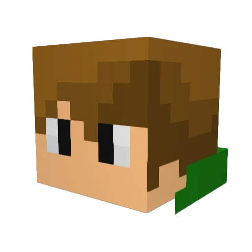 nurFlo Minecraft avatar head, 3D render