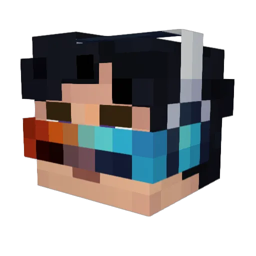 nurlanacore Minecraft avatar head, 3D render