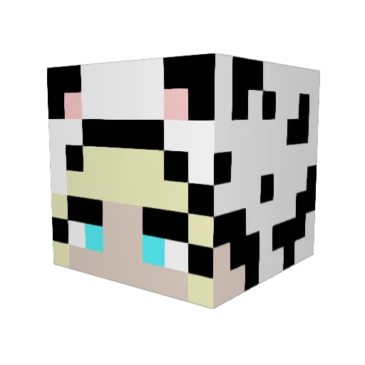 nusc_cow Minecraft avatar head, 3D render