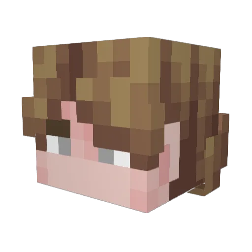 nuslya Minecraft avatar head, 3D render