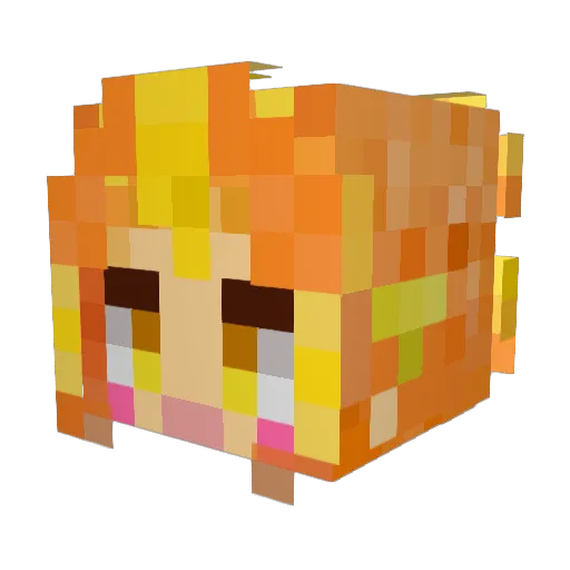 nutgurume Minecraft avatar head, 3D render
