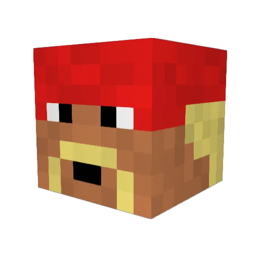 nutsu_ Minecraft avatar head, 3D render