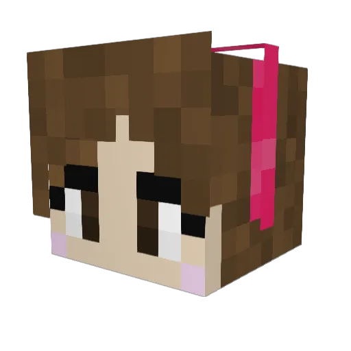 nuttynutty Minecraft avatar head, 3D render