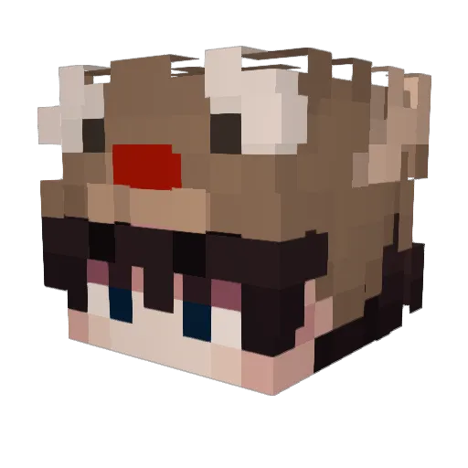 nuvzi Minecraft avatar head, 3D render
